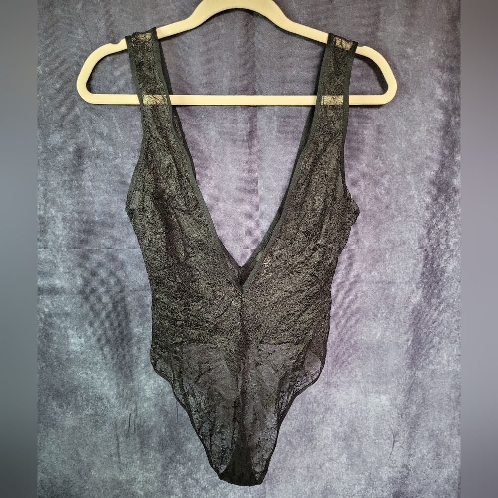 Victoria's Secret Black Lace G-String Bodysuit